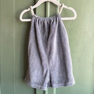 Zara Light Gray Terry Rope-strap Romper